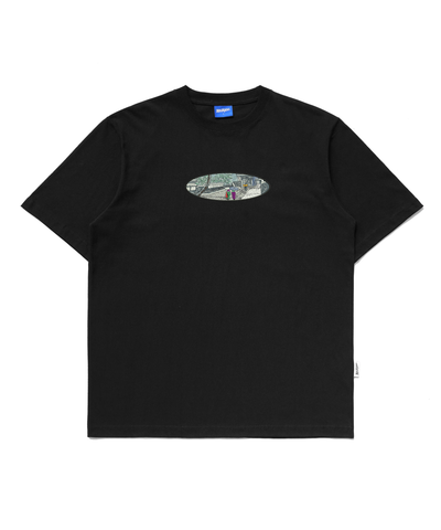 HONMONJI TEMPLE IN SNOW AT IKEGAMI EMBROIDERED T-SHIRT