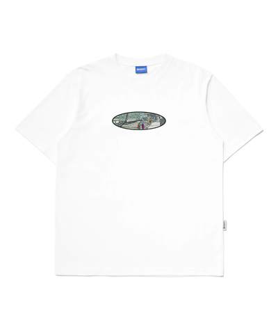 HONMONJI TEMPLE IN SNOW AT IKEGAMI EMBROIDERED T-SHIRT