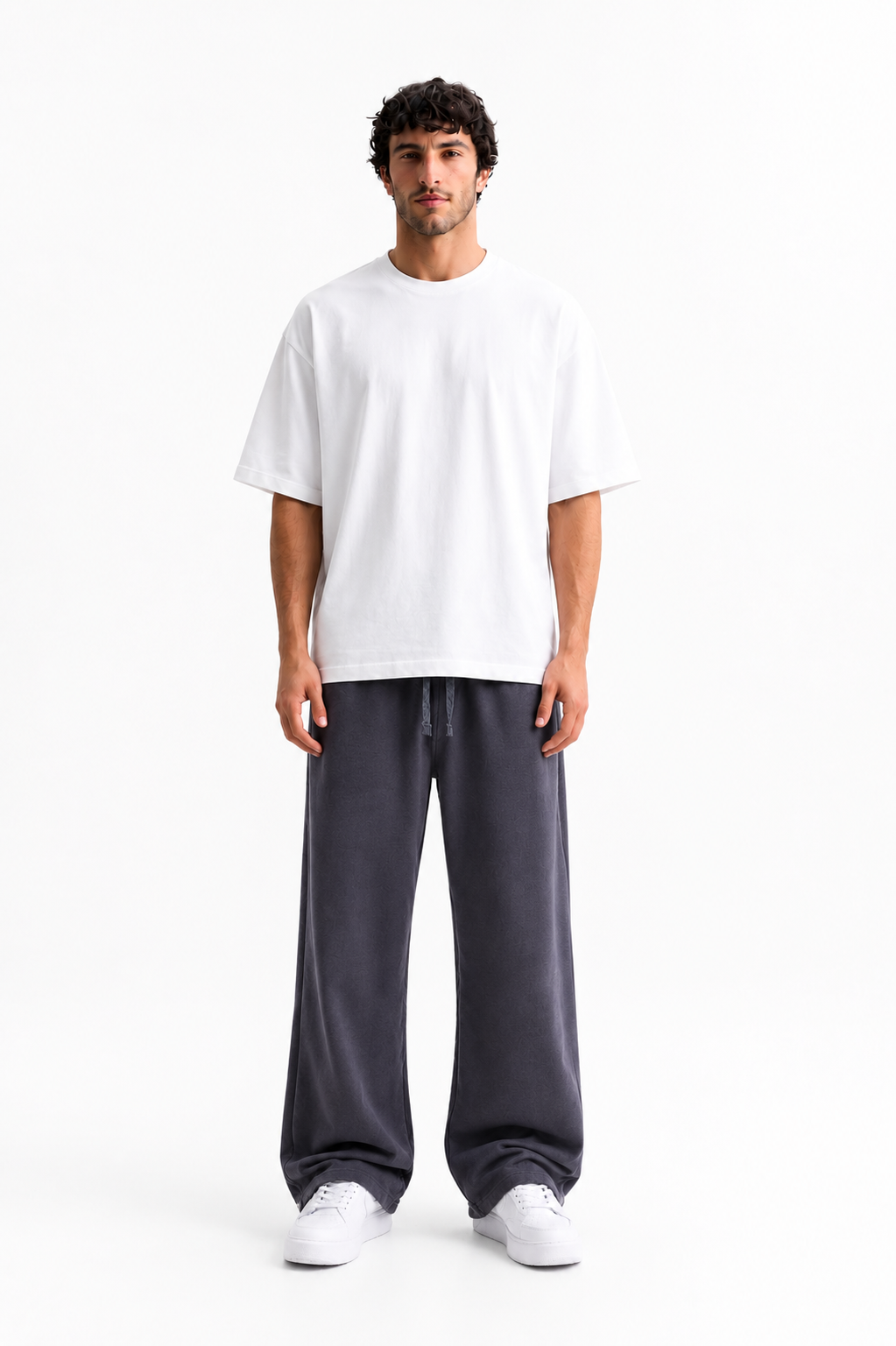 Gray Wide Leg Sweatpants