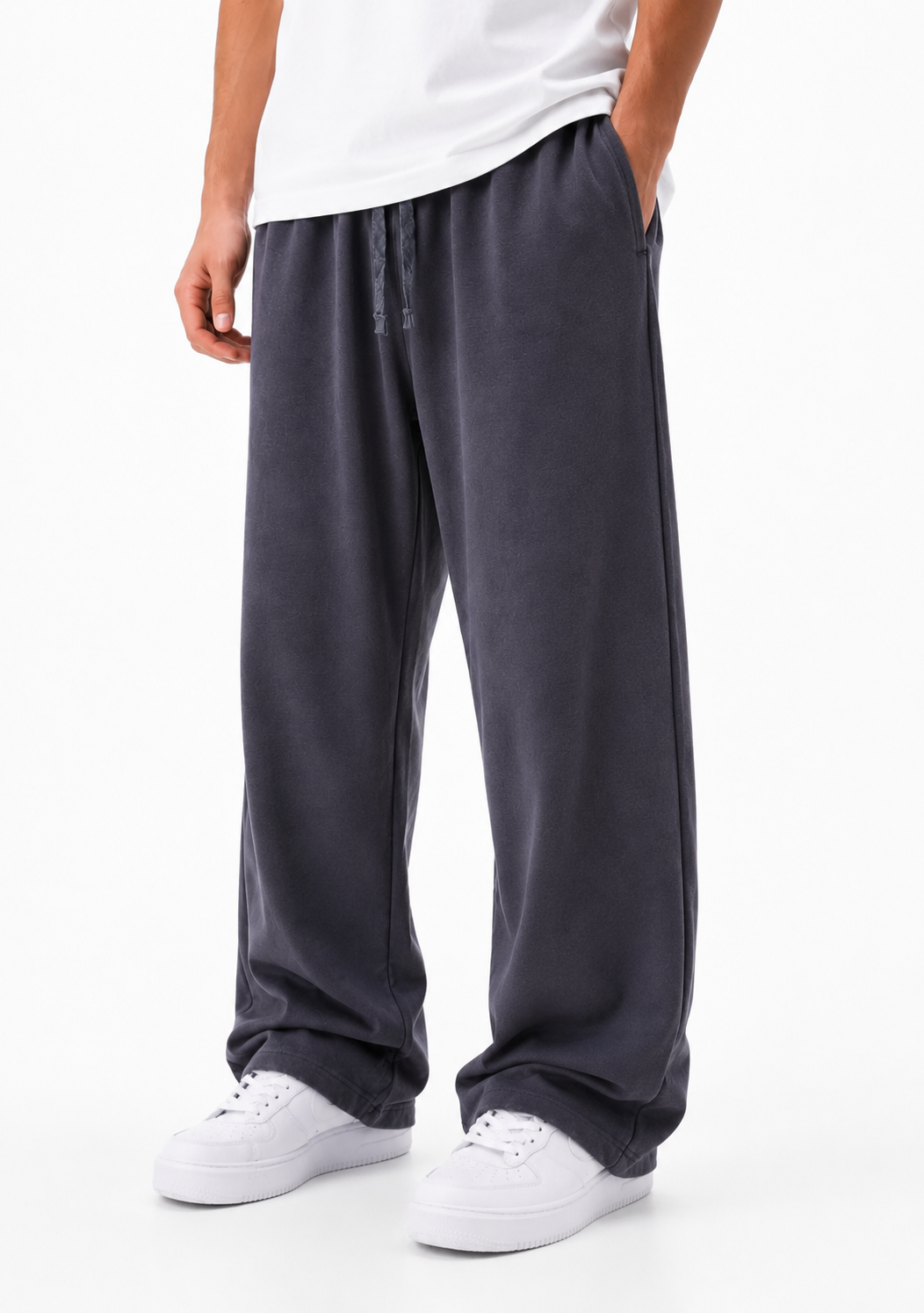 Gray Wide Leg Sweatpants