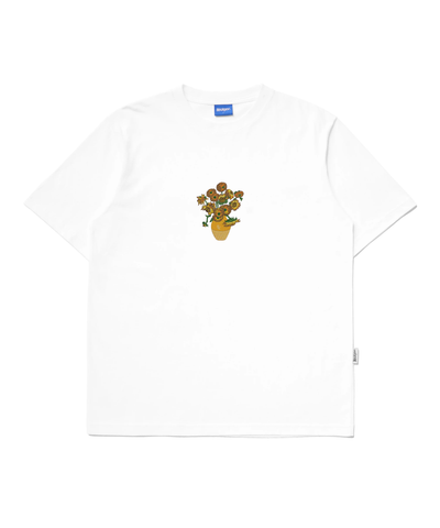 VASE WITH FIFTEEN SUNFLOWERS EMBROIDERED T-SHIRT